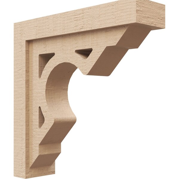Ekena Millwork 4"W x 16"D x 16"H Thin Sheridan Rough Cedar Woodgrain TimberThane Corbel, Primed Tan CORUR04X16X16SHERCPR - main